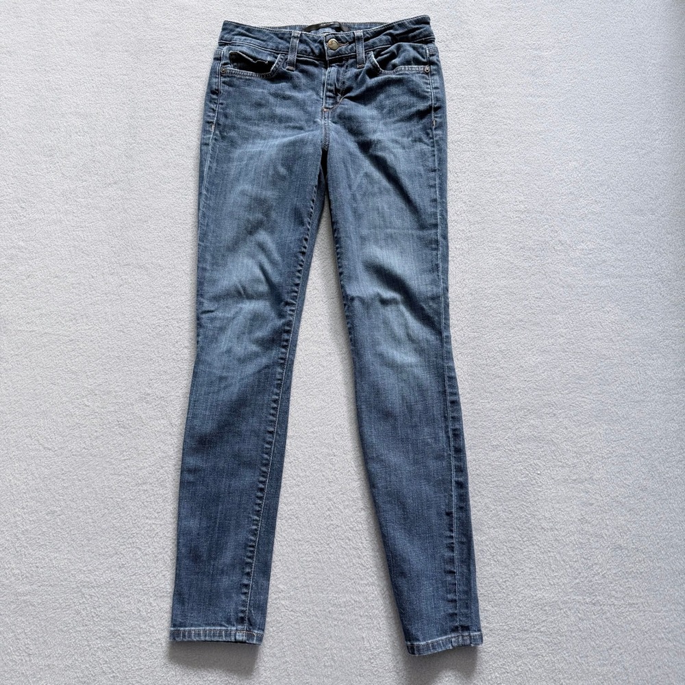 Y2K Minimalist Light Wash Stretch Straight Jeans American Eagle Womens 0 Long - Picture 2 of 11
